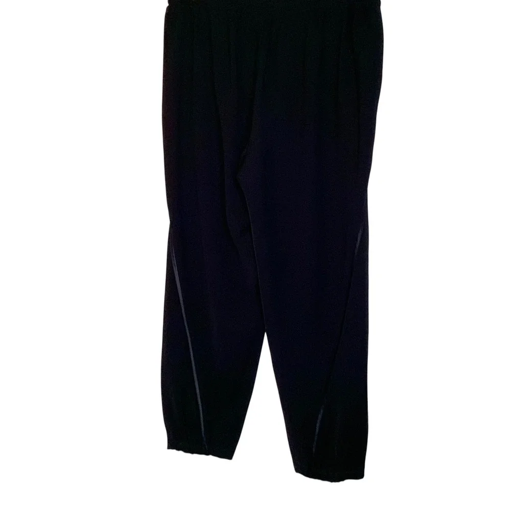 Vince Womens Black Crepe Satin Trim Trousers Tapered Pants Size M Luxury EUC